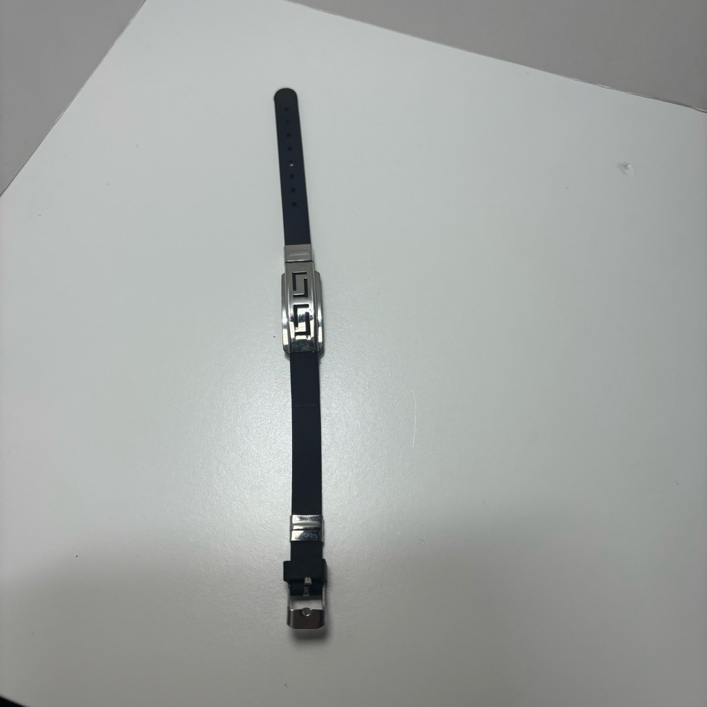 Geo Link Adjustable Bracelet Black/Stainless Steel